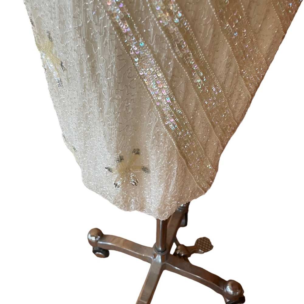 NWT Vintage‎ Jewel Queen 100% Silk, Handmade, Beaded & Sequin, V-Neck Gown - Picture 5 of 13